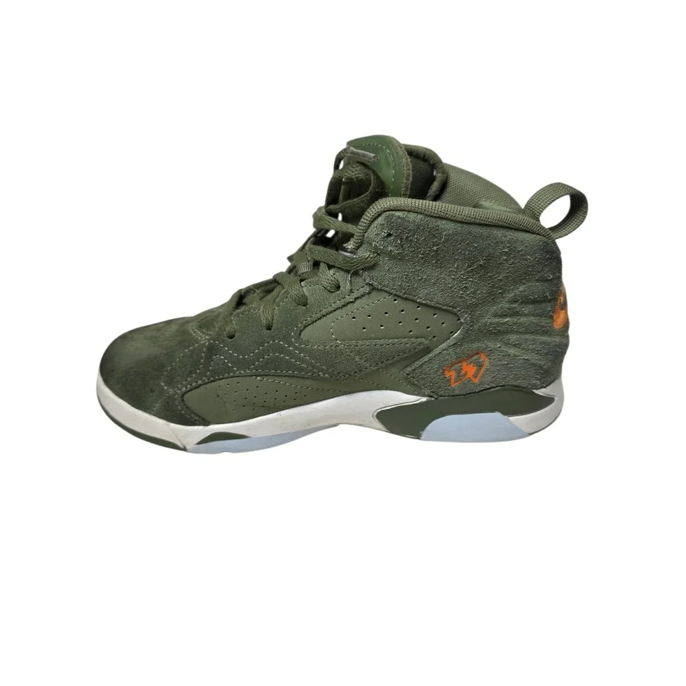 Nike Air Jordan 6 Retro GS Olive Green Orange Suede Kids Youth 3Y Sneakers SB0‎